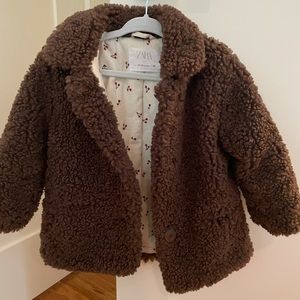 Zara girls Sherpa coat 12-18mos